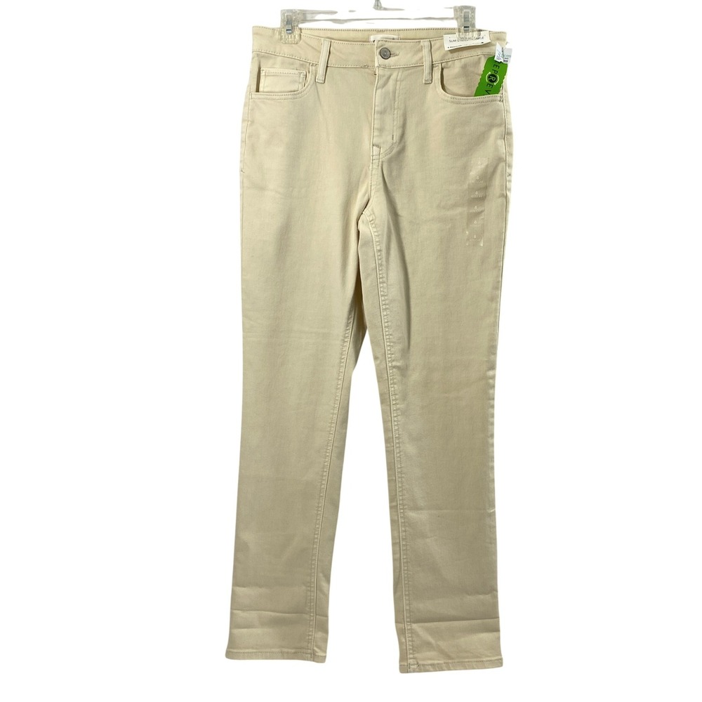 Maurices Slim Straight Ankle Jeans Womens‎ 8 Regular High Rise Cream Stretch NWT